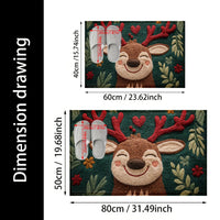 Fluffy Christmas Deer Microfiber Bath Mat - Quick-Dry & Absorbent